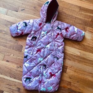 Hatley girls infant 0-6 mo bunting snow suit